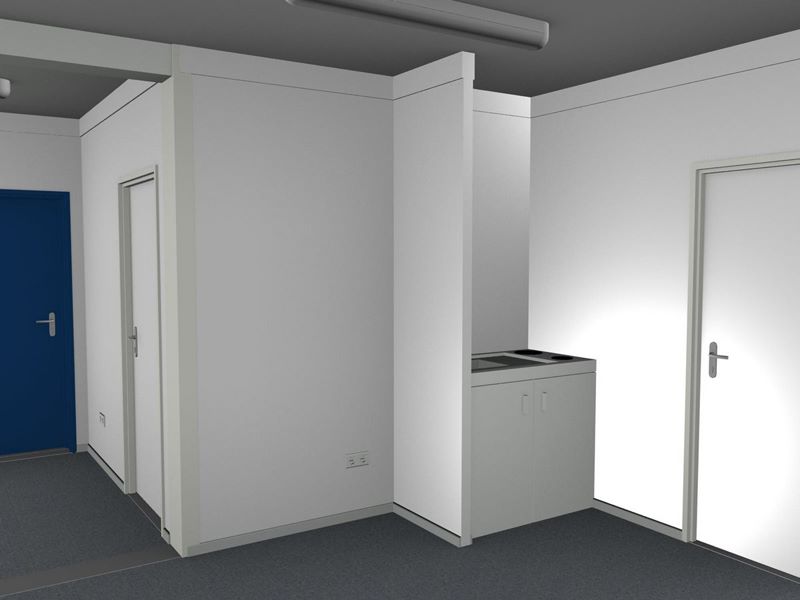 Portable office container internal