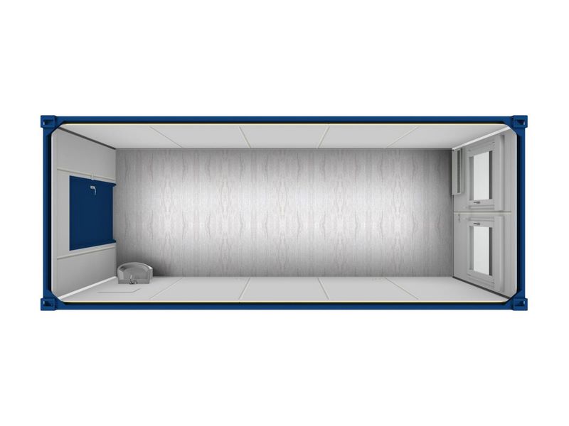 Empty Portable office container internal 3D