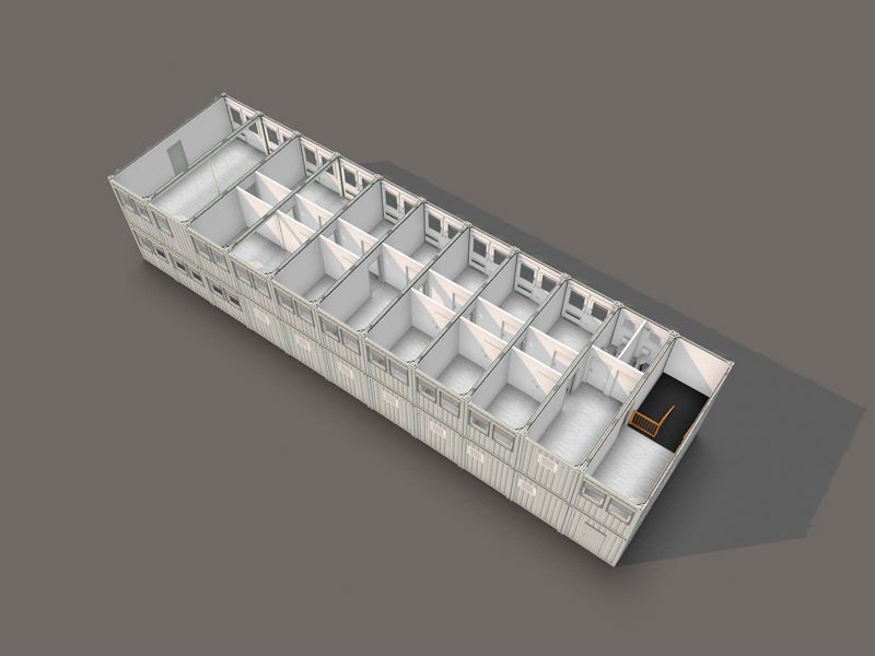 Modular building, 3D Beispiel - 320 m²
